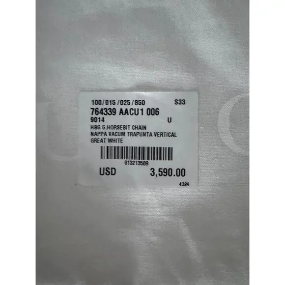 Gucci Small Leather white Horsebit Chain Satchel NWT - Picture 6 of 8